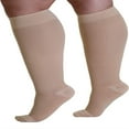 thumbnail image 4 of Chaussettes de Compression pour Hommes et Femmes, Bas Bariatriques à Mollets Larges, Noir 6TG 5 Paires, 4 of 9