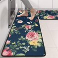 thumbnail image 2 of Kitchen Rugs Sets Of 2,Pioneer Flower Floral Print Pattern Anti Fatigue Kitchen Mat Rugs Non Slip Washable,Decorative Kitchen Floor Mats for Kitchen,Sink,Laundry,17"x47"+17"x47", 2 of 5