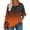 Orange., variant on Women's Plus Size Tops,Summer Gradient Color Blouse,Casual Print Crewneck Flared Sleeve V-Neck Chest Ruched Short Sleeve T-shirts