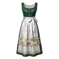thumbnail image 5 of Women's German Dirndl Dress Costumes for Oktoberfest Carnival 3/4 Sleeve Square Neck Lace Dresses Multicolor 6 L, 5 of 5