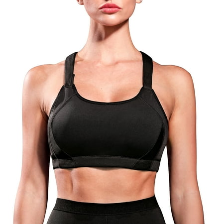 

KUMAYES Sport Bras for Women High Support Racerback Front Closure Adjustable Workout Tops Bra Bounce Control Gym Activewear Bras