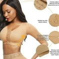 thumbnail image 3 of Womens Shapewear 3/4 Sleeve Arm Shaper Front Closure Compression Bra Post Surgery Posture Corrector Tank Top, 3 of 4