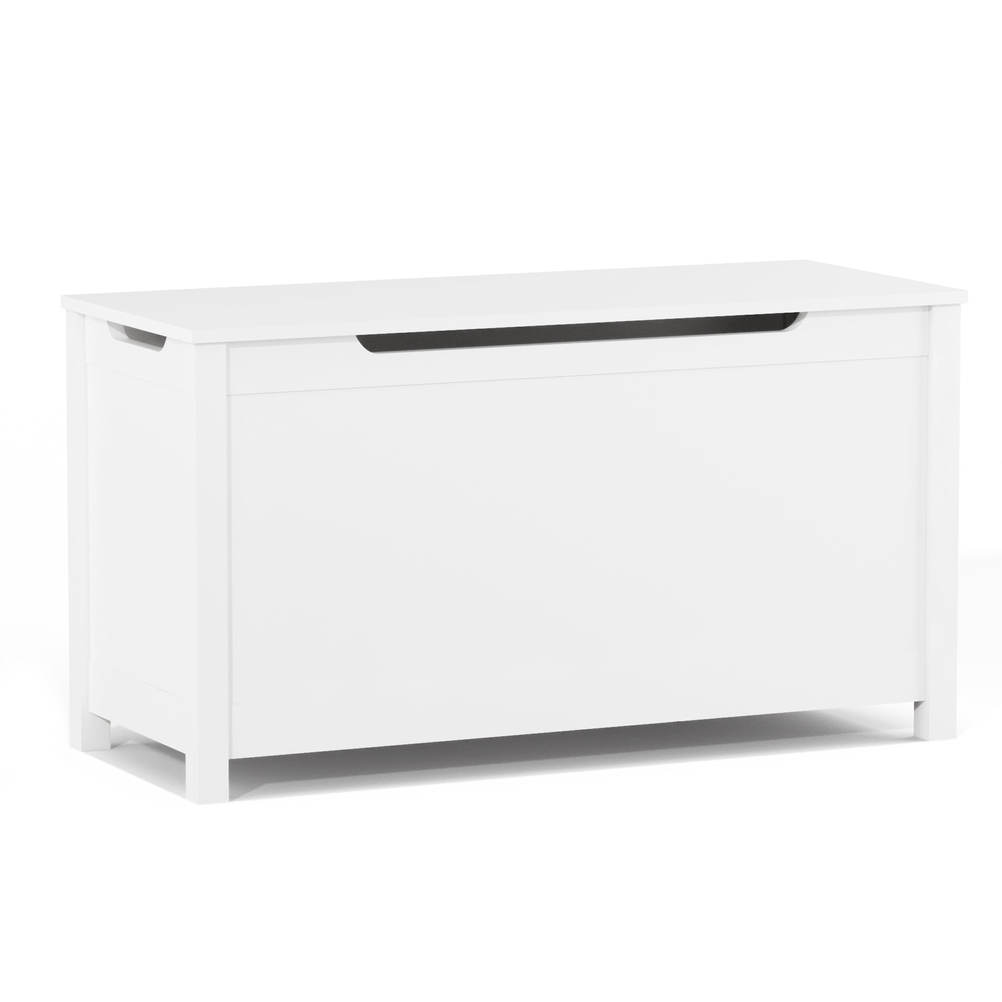 Toy Storage Organizer, iRerts Wood Kids Storage Bench with Hinges and Seating Bench, Girls Boys Toy Storage Box for Building Blocks, Books, Kids Storage Bench for Entryway, Bedroom, Playroom, White