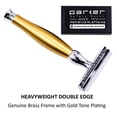 thumbnail image 4 of Parker Safety Razor 48R 3-Piece Double Edge Safety Razor in Gold Finish–5 Parker Blades Included, 4 of 5