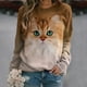 thumbnail image 2 of Sudadera de manga larga con estampado de cuello redondo para mujer Blusa informal Tops Pompotops  gfhjh3229, 2 of 4
