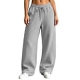 thumbnail image 5 of Cmfcve Womens Wide Leg Pants Elastic Waisted Drawstring Casual Loose Fit Sweatpants Comfy Lounge Fall Trousers with Pockets, 5 of 9