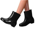 thumbnail image 4 of Fashion Rain Boots for Women PVC Durable Waterproof Shoes Comfort Non-Slip Mid Garden Boot Cute Chelsea Booties Black Women Sandal, 4 of 4