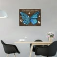 thumbnail image 3 of Farmhouse Blue Butterfly Flower Decor Wall Art Rustic Butterfly God Says You Are Pictures Wall Decor Canvas Painting Prints Artwork Home Decorations Framed for Bathroom Bedroom Living Room 16"x12", 3 of 6
