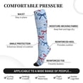 thumbnail image 3 of Socks Calf Pressure Socks Breathable Moisture Absorbent 11.8in×7.9in Full Print Designed For Hiking Walking Sports Nautical Theme Thin Ribbon Bow Pattern 1 Black, 3 of 8