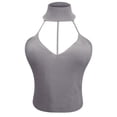 thumbnail image 4 of iHengLiXing Summer Dresses for Women 2025 Plus Size Tank Tops for Women Dressy Casual Women's Fashionable Solid Color Hollow Hanging Neck Top With Round Neck Strap Sleeveless Garment Gray M, 4 of 6