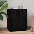thumbnail image 1 of vidaXL Buffet Noir 60x34x75 cm Pin Massif, 1 of 5