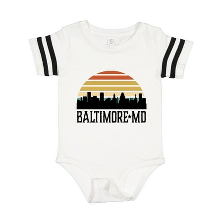 

Inktastic Baltimore Maryland Skyline Sunset Gift Baby Boy or Baby Girl Bodysuit