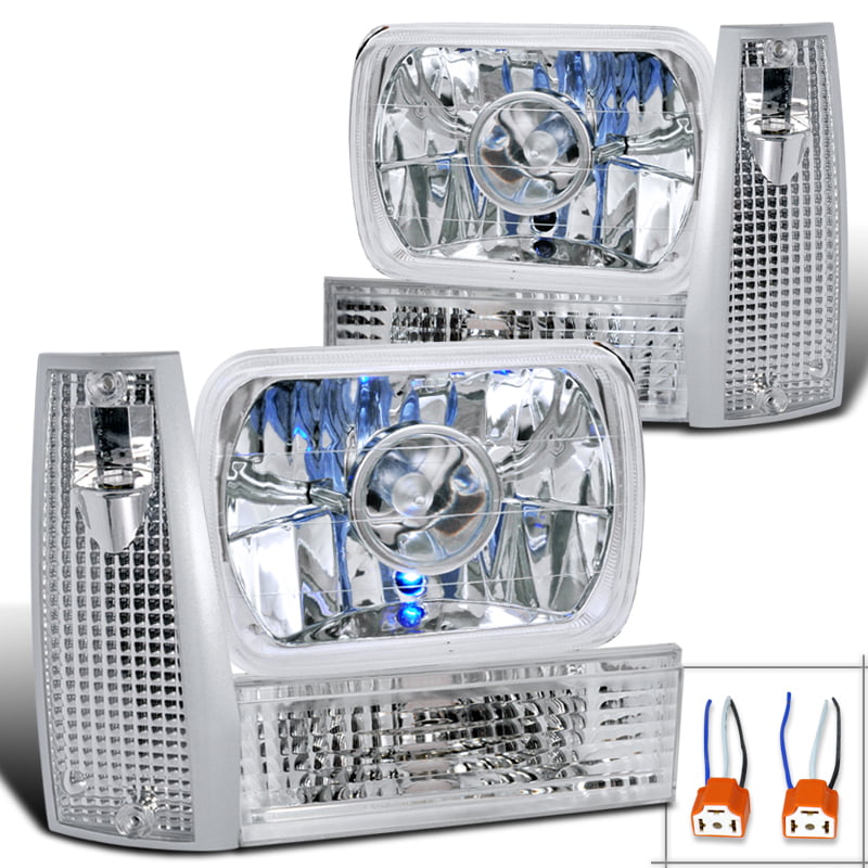 Spec-D Tuning Chrome Housing Clear Lens Corner Lights for 1997-2001 Cherokee Parking Signal Lamps Assembly Left Right Pair 
