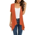 thumbnail image 2 of Manxivoo Womens Cardigan Women Floral Short Sleeve Cardigans for Women Casual Drape Open Front Lightweight Summer Cardigan with Pocket High Low Hem Womens Cardigans Fall Orange, 2 of 5