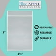 thumbnail image 2 of 4 Mil Clear Reclosable Zipper Poly Bags with Resealable Zip Top Lock -2½ x 3- (100 Bags), 2 of 7