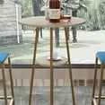 thumbnail image 6 of Demi Bonn 3-Piece Dining Table Set with 2 Upholstered Chairs and Storage, Kitchen Bar Table Furniture Sets for Dining Room, Apartment, Blue, 6 of 12