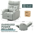 thumbnail image 4 of Aemeios Swivel Power Recliner Chair with Massage and Heat, Single Timing Massage Rocking Chair with USB Port and Cup Holders, Rocker Sofa with Storage Space for Living Room Home Theater, Dakr Gray, 4 of 9