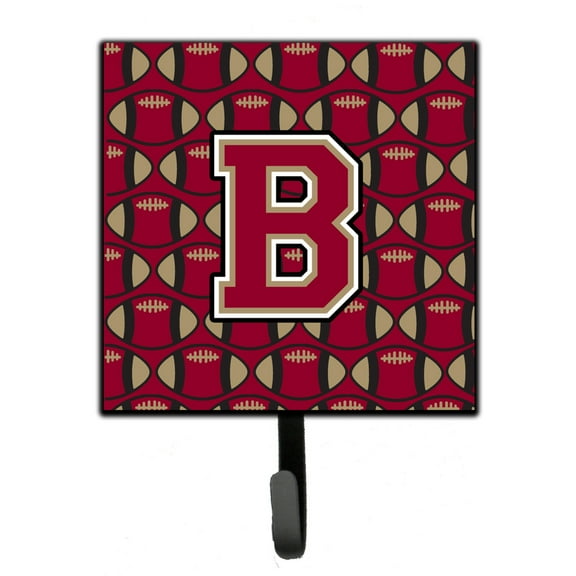 Letter B Football Garnet and Gold Leash or Key Holder