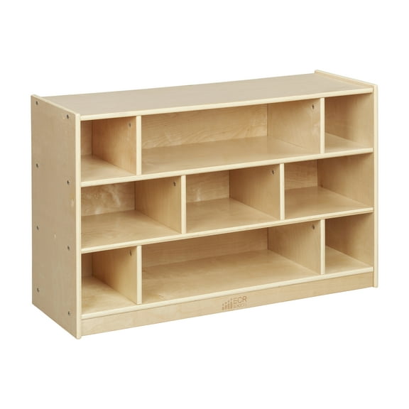 ECR4Kids Mobile Building Block Storage Cabinet, Medium, Classroom Furniture, Natural