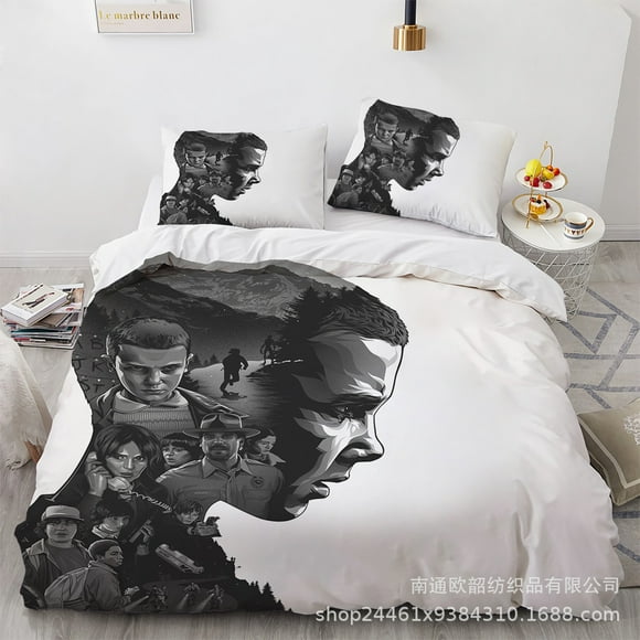 ben-Strange Story Quilt Cover Suit, Bedding, Three-piece Set, 3D Printing, Microfiber, Duvet Cover, Bedroom Decoration