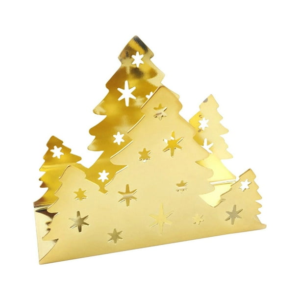 Servilletas de acero inoxidable con forma de árbol de Navidad, servilletas de papel para decoración navideña de restaurantes occidentales