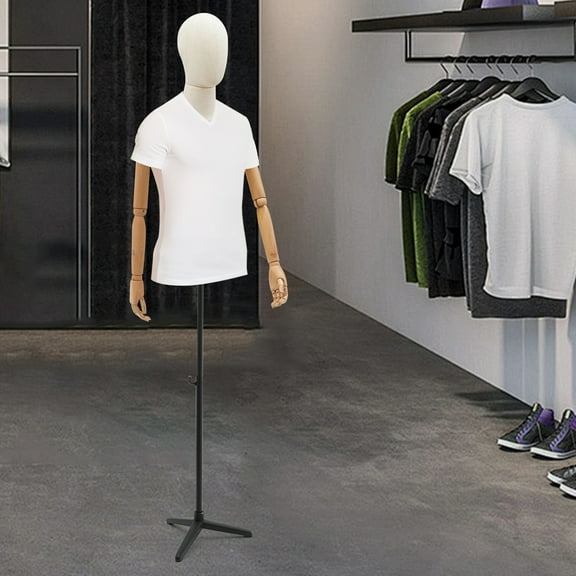 Poseable Male Dress Form, 96cm Chest Circumference & 16.5lbs Load Capacity, Detachable Head/Hands for Hats/Wigs, Suitable for Exhibitions & Graduation Projects