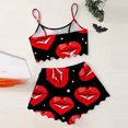 thumbnail image 4 of Womens Pajama Sets Trendy Valentine'S Day Printed Spaghetti Strap Shorts 2 Pcs Womens Pjs Sets, 4 of 4