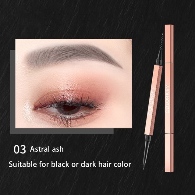 Crayon à Sourcils de Précision Aspect Naturel Brosse à Extrémité Incluse, Sourcil Gris Blanc