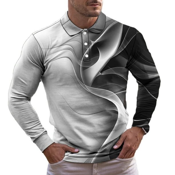 Hombres moda casual solapa pulóver impresión manga corta camiseta blusa Pompotops oipoqjl24331