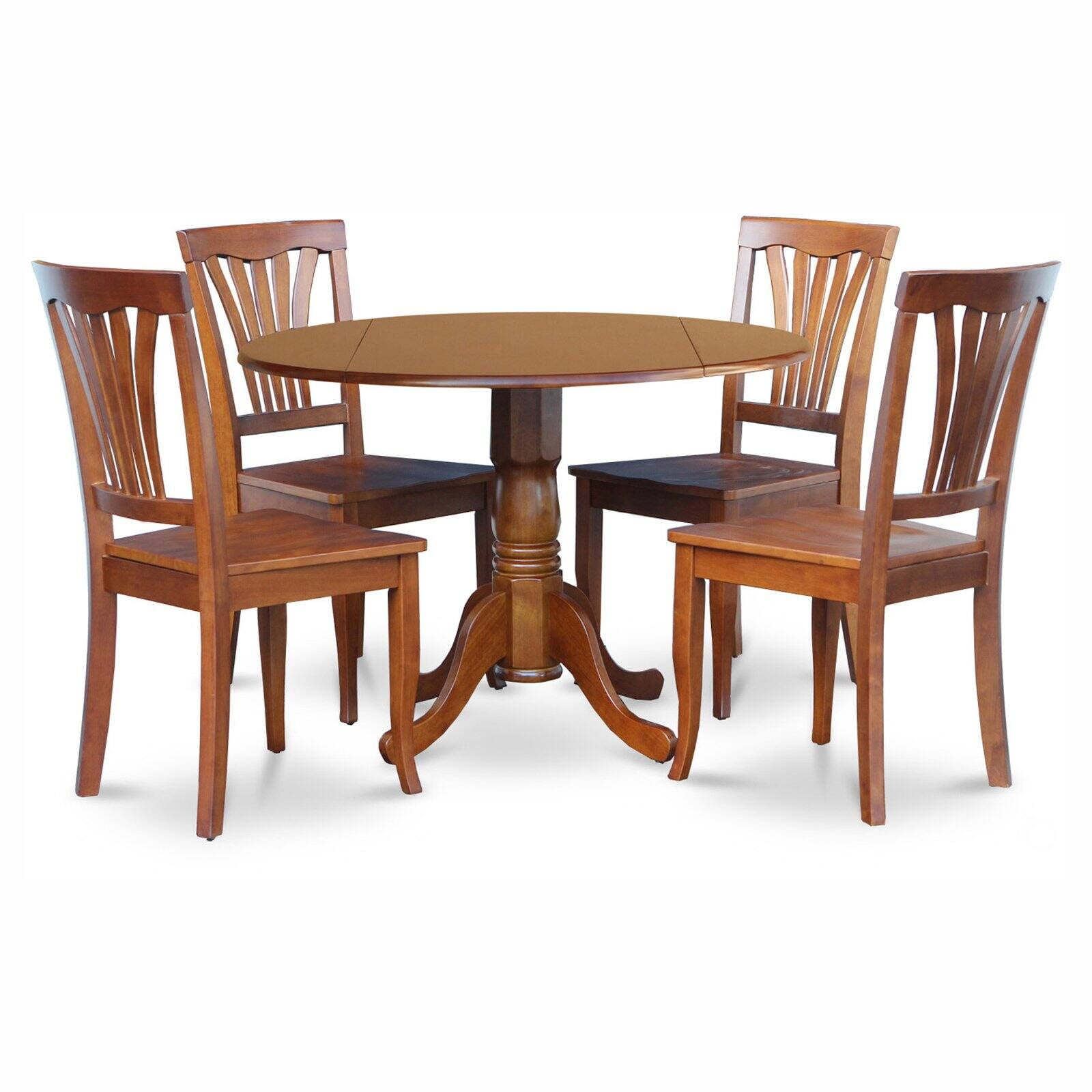 East West Furniture Dublin 5 Piece Drop Leaf Dining Table Set with Avon