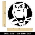 thumbnail image 2 of Wise Old Owl Sitting on Branch Rubber Stamp for Scrapbooking Crafting Stamping - Medium 1 Inch, 2 of 7