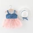 thumbnail image 2 of MEZZALL Robe Tutu pour Bébé Fille Robe d'Été Sans Manches Dos Nu Robe de Fête d'Anniversaire avec Chapeau de Paille, Rose, 1-2 Ans, 2 of 8