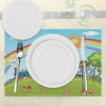 thumbnail image 3 of Ambesonne Zoo Place Mats Set of 4, Animal Train Rainbow Funny, Standard Size, Multicolor, 3 of 6