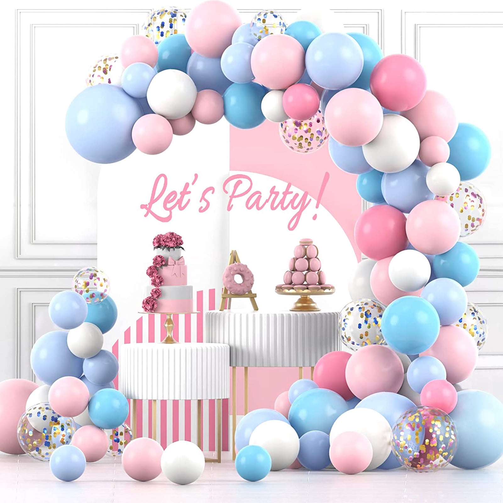 NUAHRHY 47 pack Balloon Column Arch Stand Kit Reusable Bendable with Water Fillable Base Clips Pump Knotter PVC for Wedding Party Birthday Decor 98"