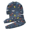thumbnail image 4 of SYNPOS Toddler Baby Boy Sweatshirt Outfit Cartoon Dinosaur Long Sleeve Top Patch Sweatsuit Jogger Clothes Set 0-5 Years, 4 of 5