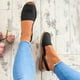 thumbnail image 3 of Womens Menorcan Flat Pumps Summer Casual Peep Toe Sandals Shoes, 3 of 5