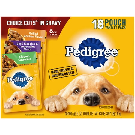 UPC: 0023100118376 | Pedigree Choice Cuts Gravy Wet Dog Food Variety Pack 3.5 oz Pouches (18 Pack)