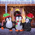 thumbnail image 1 of Gymax Christmas Inflatable Penguins Family Pre-Lit Festive Inflatable w/ LED Lights, 1 of 10