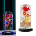 thumbnail image 4 of Lámpara de rosa artificial de cubierta transparente luz de flor de cubierta de vidrio LED decorativa colorida de fácil limpieza para boda ANGGREK Otros, 4 of 7