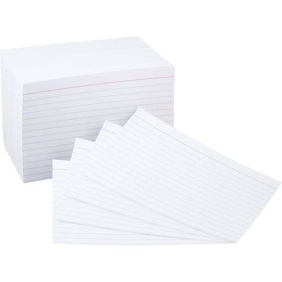 Ruled Lined Index Note Cards, 500 Count, 5 Pack of 100, White, 4 in x 6 in