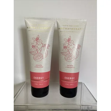 Bath And Body Works Aromatherapy Energy Guava And Orange Moisturizing Body Cream - 2 Pack.