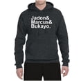 thumbnail image 2 of Wild Bobby, Jadon & Marcus & Bukayo, Sports, Unisex Graphic Hoodie Sweatshirt, Heather Black, Medium, 2 of 5