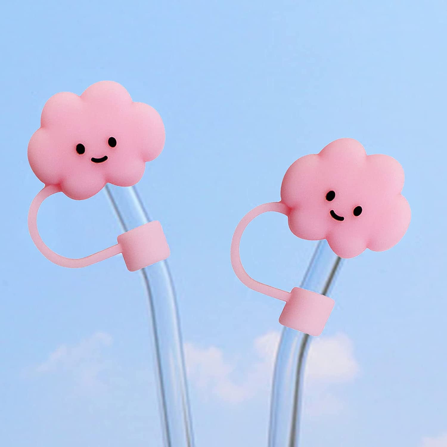 2 Pcs Cloud Silicone Straw Cover Reusable Drinking Straw Caps Lids  Dust-Proof Straw Tips Cover Straw Covers Cap for Reusable Straws Cloud  Shape Straw