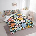 thumbnail image 3 of Manfei Chic Colorful Flowers Bedding Comforter Set 7 Pieces for Female Men,Polka Dots Full Bedding Set Lightweight,Spring Garden Fitted Sheet Flat Sheet,Ultra Soft Home Decor,Reversible, 3 of 8