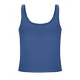 thumbnail image 3 of Xixinqiwan No Boundaries Summer Tank Top for Women,Womens Scoop Neck Tank Tops Longline Padded Sports Bra Spaghetti Strappy Workout Yoga Crop Tops, 3 of 6
