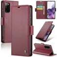 thumbnail image 1 of ELEHOLD Wallet Case For Samsung Galaxy S20+,Premium Leather Case wih RFID Blocking Function Card Slots Kickstand Magnetic Clasp Shockproof Cover for Men Women,Wine, 1 of 7
