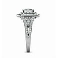 thumbnail image 3 of Split Shank Diamond Wedding Ring, Women Double Halo Diamond Ring, Pave Set Round Cut Diamond Engagement Ring, Cluster Daily Wear Anniversay Ring, 2.2 Ct Simulated Diamond, 925 Sterling Silver, 3 of 3