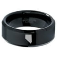 thumbnail image 2 of Tungsten Nevada The Silver State Band Ring 8mm Men Women Comfort Fit Black Beveled Edge Polished, 2 of 4