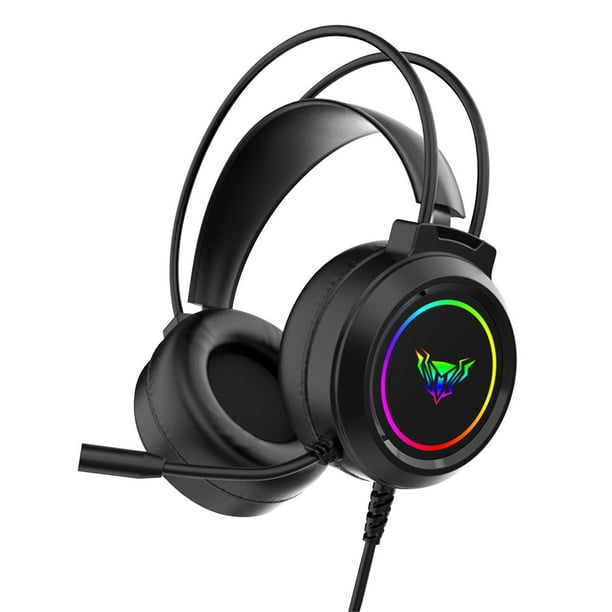 Auriculares con Cable con Micrófono Usb Auriculares con Cable con Iluminación Fresca 50 Mm Altavoz Grande Y 7.1 Efectos de Sonido Estéreo Auriculares con Cancelación de Ruido Auriculares con Cable