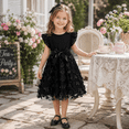 thumbnail image 4 of IPIO Girls Butterfly Princess Dress, A-Line Party Outfit with Flutter Sleeves for Birthday and Special Occasions, 4 of 7